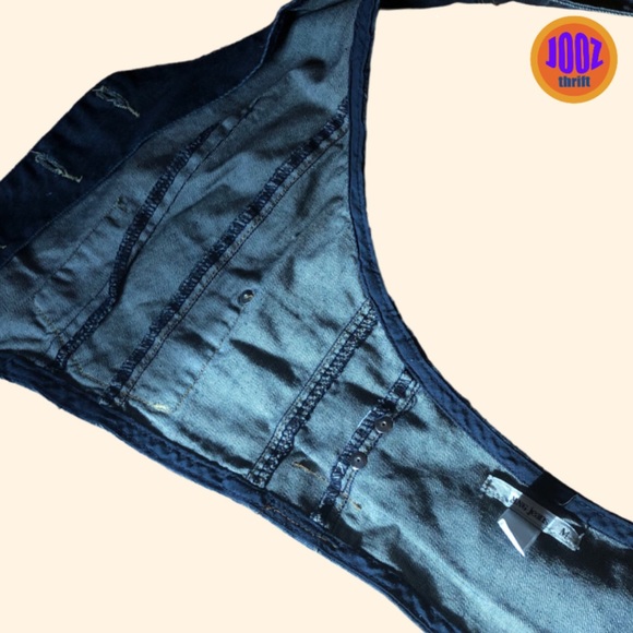 MNG jeans no sleeves vest adjustable blue size M medium - Picture 3 of 12